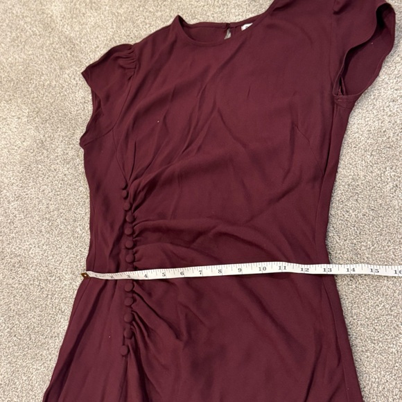 Reformation Frasier Midi Dress Button Side Ruched High Slit Prune Size 4 - Picture 13 of 15